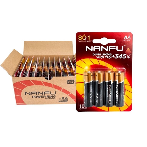 Hộp 80 viên Pin AA NANFU Alkaline 1,5V - Hàng chính hãng