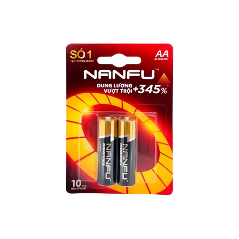 Vỉ 2 Viên Pin AA NANFU Alkaline 1,5V