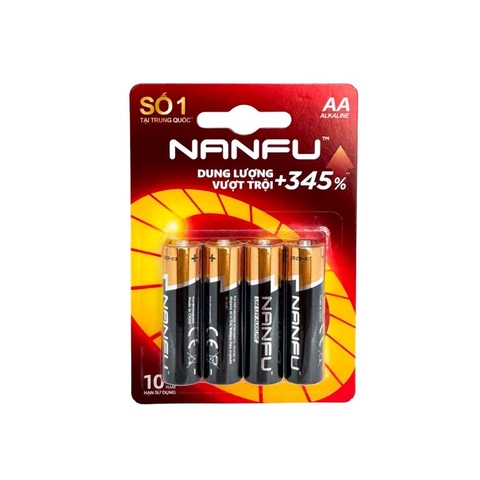 Pin NANFU AA4 Alkaline LR6/1,5V ( Vỉ 4 Viên ) - Hàng chính hãng