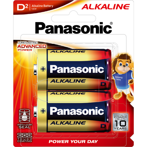 Vỉ 2 Viên Pin Đại Panasonic Alkaline cỡ D 1,5V LR20T/2B