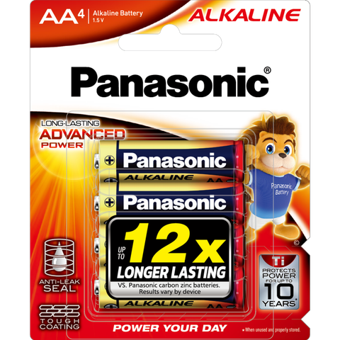 Vỉ 4 Viên Pin Panasonic Alkaline AA 1,5V LR6T/4B