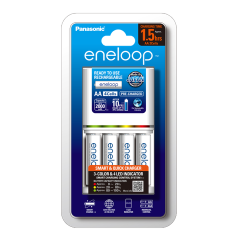 Bộ Sạc Nhanh Panasonic Eneloop K-KJ55MCC40V (Kèm 4 Pin AA 2000mAh)