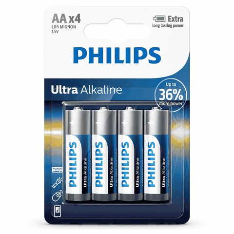 Pin Philips Ultra Alkaline AA 1.5V Vỉ 4 Viên Chính Hãng