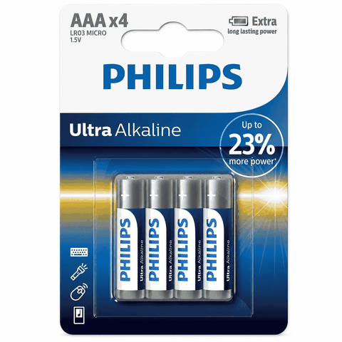 Pin Philips Ultra Alkaline AAA 1.5V Vỉ 4 Viên Chính Hãng