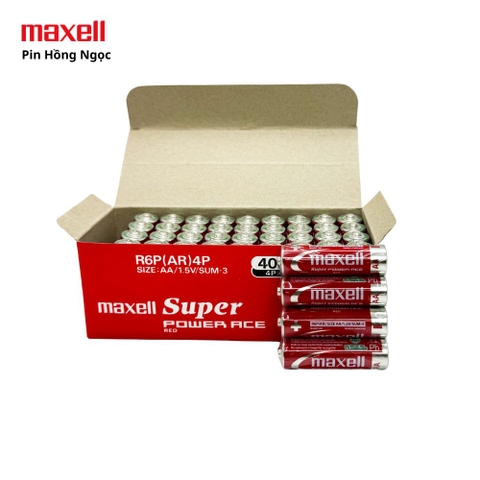 Hộp 40 Viên Pin AA Maxell 1,5V bền bỉ , không chảy nước , sản xuất tại Indonesia