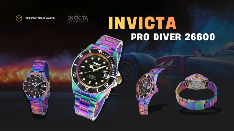 Invicta Pro Diver 26600: Bản Phối Cầu Vồng Độc Bản Trong Dòng Đồng Hồ Lặn
