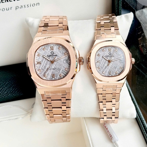 ĐỒNG HỒ ĐÔI CARNIVAL 8160G-VH-TT - CARNIVAL 8160L-VH-TT