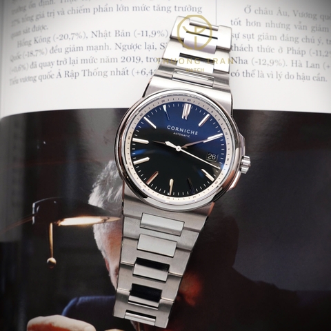 LA GRANDE CORNICHE STEEL WITH BLEU MARINE DIAL CRN0030A