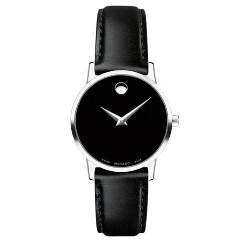 ĐỒNG HỒ NỮ MOVADO CLASSIC MUSEUM QUARTZ BLACK DIAL WATCH 0607317
