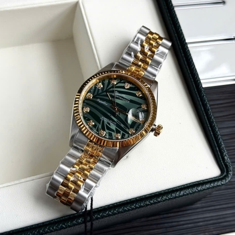 OLYM PIANUS SPORTMASTER QUARTZ LÁ CỌ XANH OP89322G-658