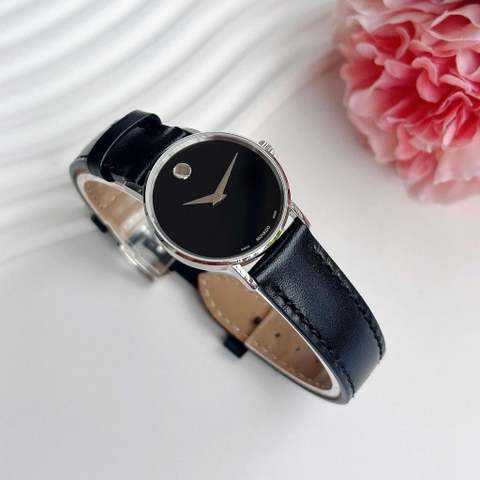 ĐỒNG HỒ NỮ MOVADO CLASSIC MUSEUM QUARTZ BLACK DIAL WATCH 0607317
