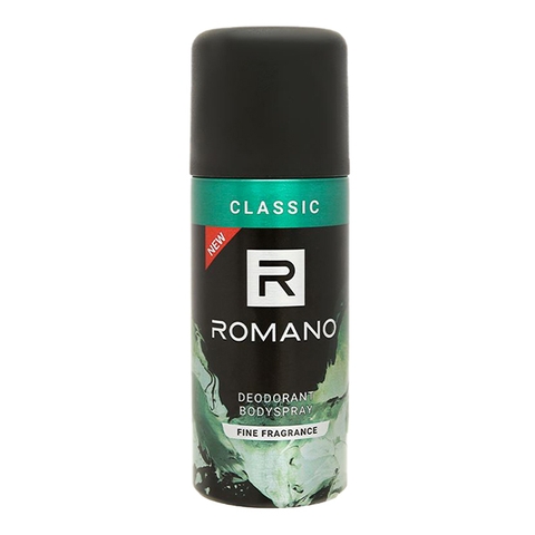 Xịt khử mùi Romano Classic ngăn mùi, kháng khuẩn chai 150ml