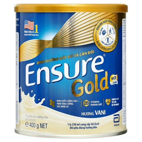 Sữa bột Ensure Gold bổ sung dinh dưỡng, tăng cường sức khỏe hương vani lon 400g