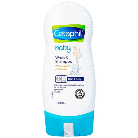 Sữa tắm gội Cetaphil Baby Wash & Shampoo Calendula chăm sóc da cho bé chai 230ml