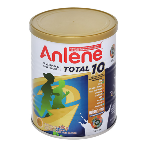 Sữa bột Anlene Total 10 bổ sung dưỡng chất cho người trên 40 tuổi hương vani lon 400g