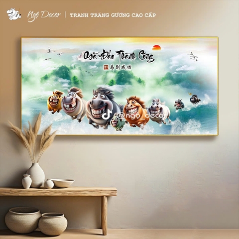 Tranh Tráng Gương MÃ ĐÁO THÀNH CÔNG - MÃI DELL THÀNH CÔNG - KHÁ MÃ chế hài hước CAO CẤP - MẪU SỐ 4