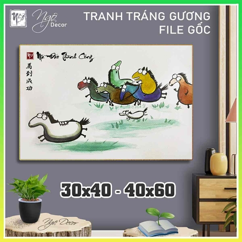 Tranh Tráng Gương MÃ ĐÁO THÀNH CÔNG - MÃI DELL THÀNH CÔNG chế hài hước CAO CẤP - MẪU 1