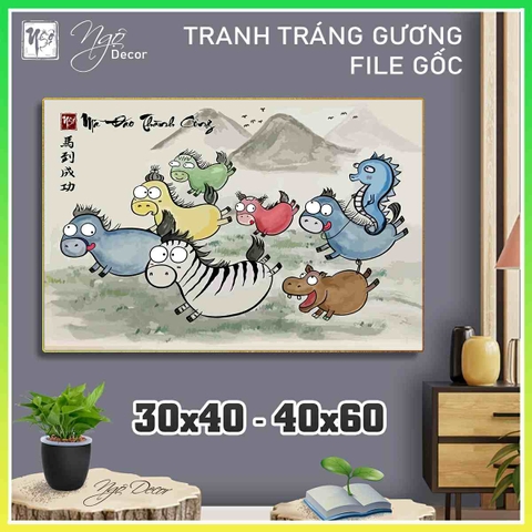 Tranh Tráng Gương MÃ ĐÁO THÀNH CÔNG - MÃI DELL THÀNH CÔNG chế hài hước CAO CẤP - MẪU 2