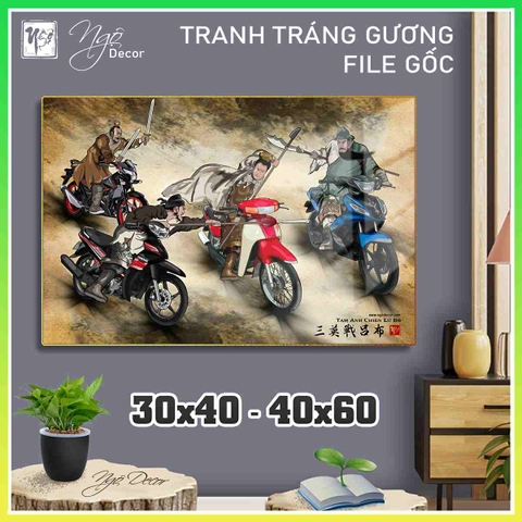 Tranh Tráng Gương TAM ANH CHIẾN LỮ BỐ chế hài hước CAO CẤP - MẪU 3