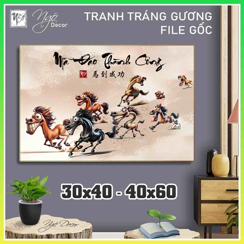 Tranh Tráng Gương MÃ ĐÁO THÀNH CÔNG - MÃI DELL THÀNH CÔNG chế hài hước CAO CẤP - MẪU 3