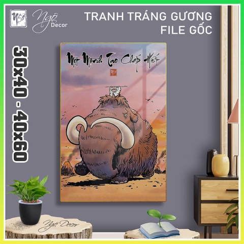 Tranh Tráng Gương MỘT MÌNH TAO CHẤP HẾT chế hài hước CAO CẤP