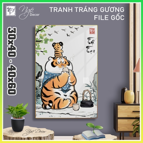 Tranh Tráng Gương HỔ TỰ TẠI chế hài hước CAO CẤP