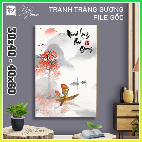 Tranh Tráng Gương MÃNH LONG QUÁ GIANG chế hài hước CAO CẤP