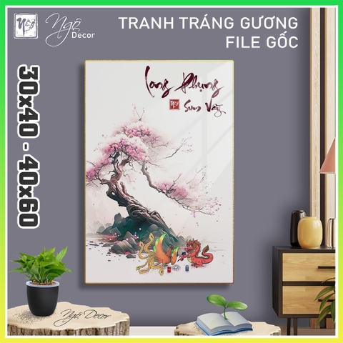 Tranh Tráng Gương LONG PHỤNG SUM VẦY chế hài hước CAO CẤP