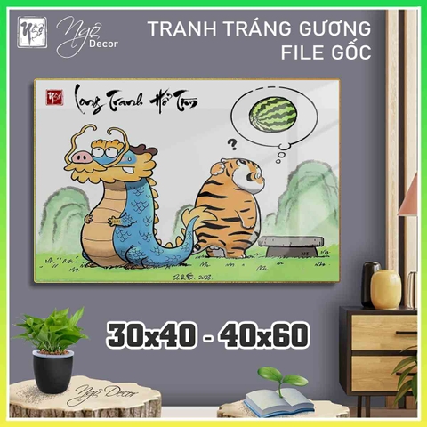 Tranh Tráng Gương LONG TRANH HỔ TÌM chế hài hước CAO CẤP