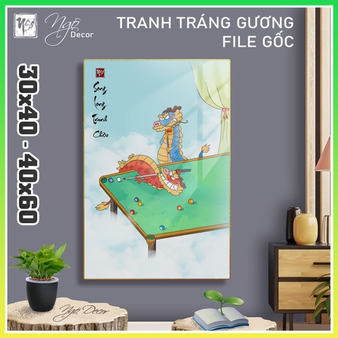 Tranh Tráng Gương SONG LONG TRANH CHÂU chế hài hước CAO CẤP