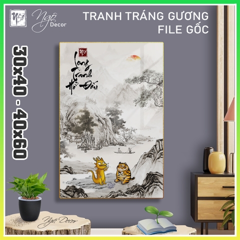 Tranh Tráng Gương LONG TRANH HỔ ĐẤU chế hài hước CAO CẤP - MẪU 1
