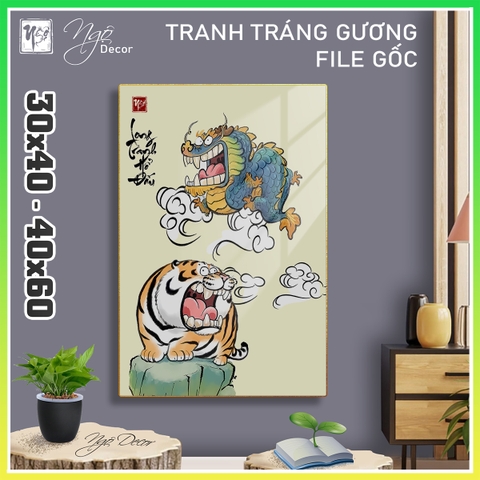 Tranh Tráng Gương LONG TRANH HỔ ĐẤU chế hài hước CAO CẤP - MẪU 4
