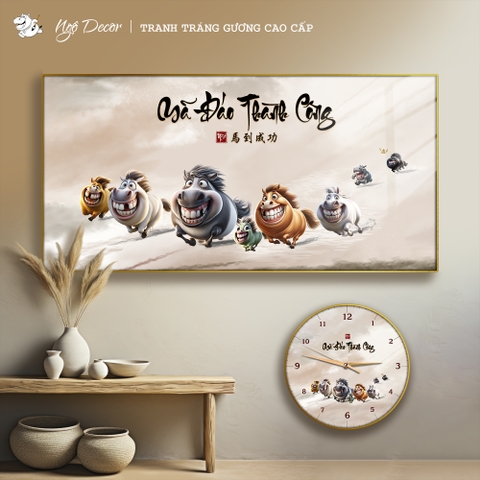 Tranh Tráng Gương MÃ ĐÁO THÀNH CÔNG - MÃI DELL THÀNH CÔNG - KHÁ MÃ chế hài hước CAO CẤP - MẪU 4