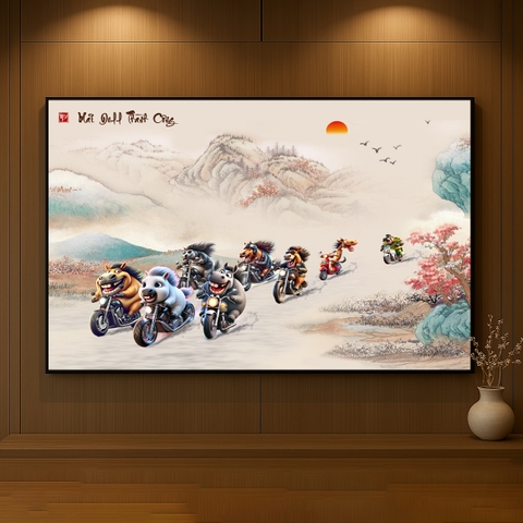 Tranh Tráng Gương MÃ ĐÁO THÀNH CÔNG - MÃI DELL THÀNH CÔNG - KHÁ MÃ chế hài hước CAO CẤP - MẪU 20