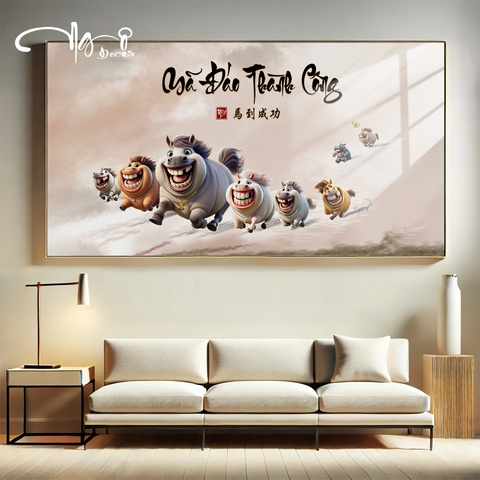 Tranh Tráng Gương MÃ ĐÁO THÀNH CÔNG - MÃI DELL THÀNH CÔNG - KHÁ MÃ chế hài hước CAO CẤP - MẪU 12