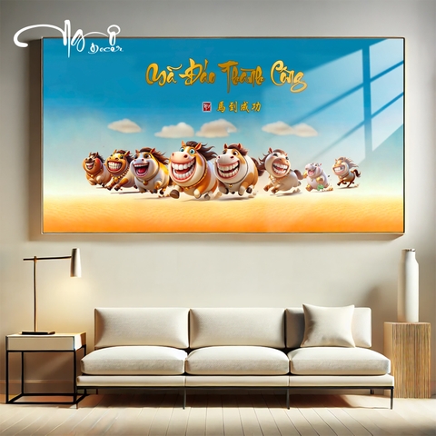 Tranh Tráng Gương MÃ ĐÁO THÀNH CÔNG - MÃI DELL THÀNH CÔNG - KHÁ MÃ chế hài hước CAO CẤP - MẪU 8