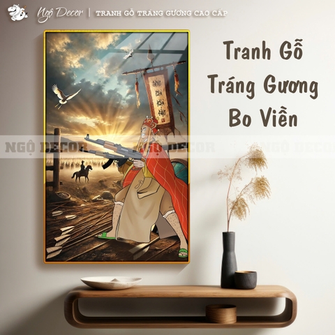 Tranh Gỗ tráng gương ĐƯỜNG TĂNG - CHÚNG SINH BÌNH ĐẲNG hài hước, Treo tường, để bàn, khung bo viền, Nhiều size