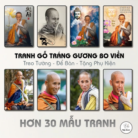 Tranh Tráng Gương SƯ THẦY THÍCH MINH TUỆ bo viền CAO CẤP
