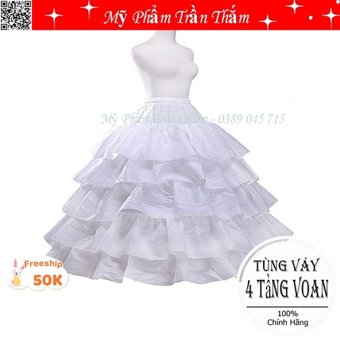 Tùng Váy 4 Tầng Dành Cho Cô Dâu Có Voan Kích Chân