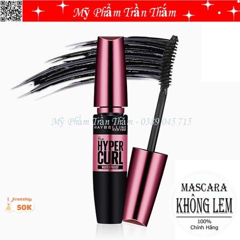 Mascara Dài Mi và Cong Mi Maybelline New York Hyper Curl Waterproof Chuốt Mi Đen 9.2ml