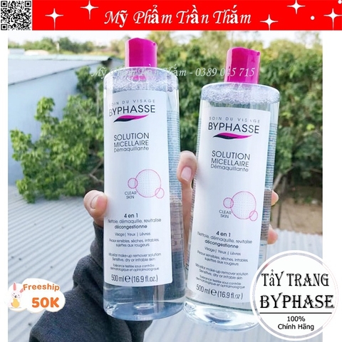 Nước tẩy trang Byphasse dịu nhẹ , làm sạch sâu và không gây kích ứng cho da
