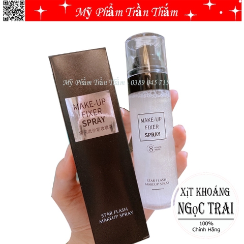 Xịt Khoáng Ngọc Trai Khóa Lớp Makeup Trang Điểm Giữ Ẩm Lớp Nền Giúp Da Căng Bóng Chính Hãng