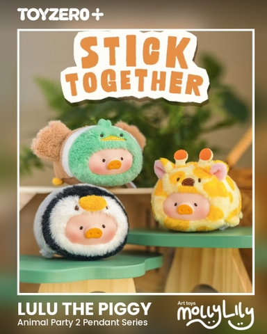 LULU THE PIGGY Animal Party Stick Together Plush Keychain Series