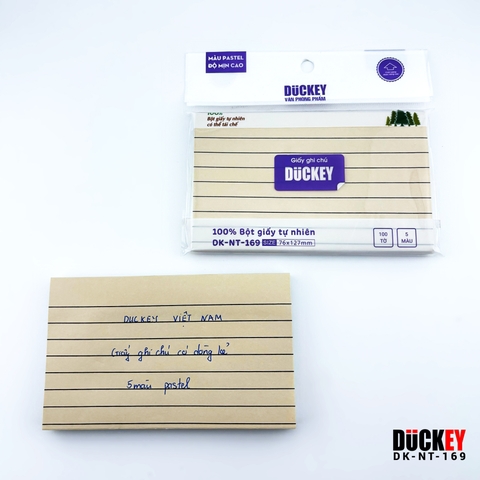 Giấy nhớ 5 màu có dòng kẻ DUCKEY Pastel DK-NT-169 76x127mm