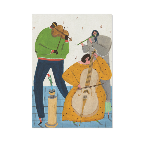 TRANH IN A3—FLOWER AND THE BAND