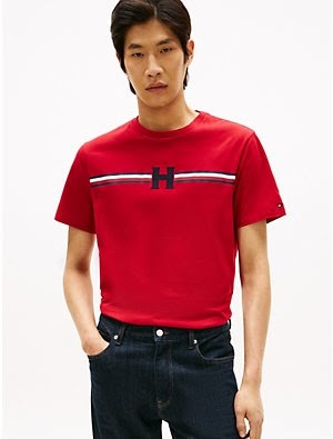 Signature H Stripe T-Shirt Medium Red XM06462-XLD