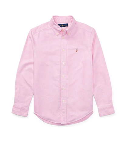 Polo Ralph Lauren Big Boys Embroidered Pony Logo Cotton Oxford Shirt New Rose 323677133003