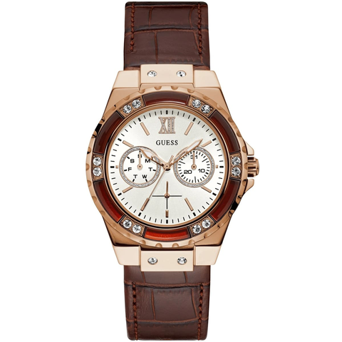 Guess W0775L14 analog Genuine Leather Dress Watch