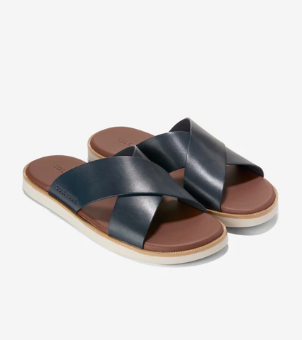 Cole Haan Men's Nantucket Cross Strap Sandals Navy Blue C41892