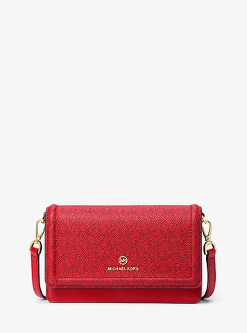 Jet Set Leather and Signature Logo Convertible Crossbody Bag CRIMSON MULTI 32R5GT9C6B_4200